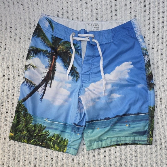 Old Navy Other - Old Navy Blue Tropical Beach Print Swim Board Shorts